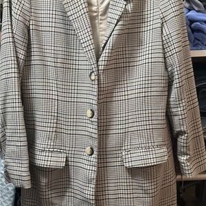 Classic Checkered MIDI Length Blazer